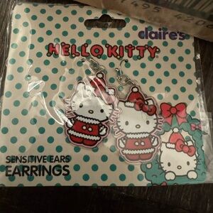 Disney Claire’s hello kitty holiday earrings about 2 in total drop NEW SOLD O…